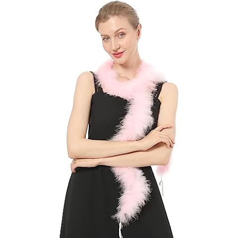 Ws&Wt 2 Yards 30g Marabou Fluffy Feather Boa DIY Craft Trim Halloween Wedding Party Decoration - Baby Pink Cover