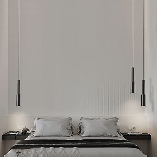 Candelabros de flauta negra suspendidos LED para techos altos de dormitorios 2