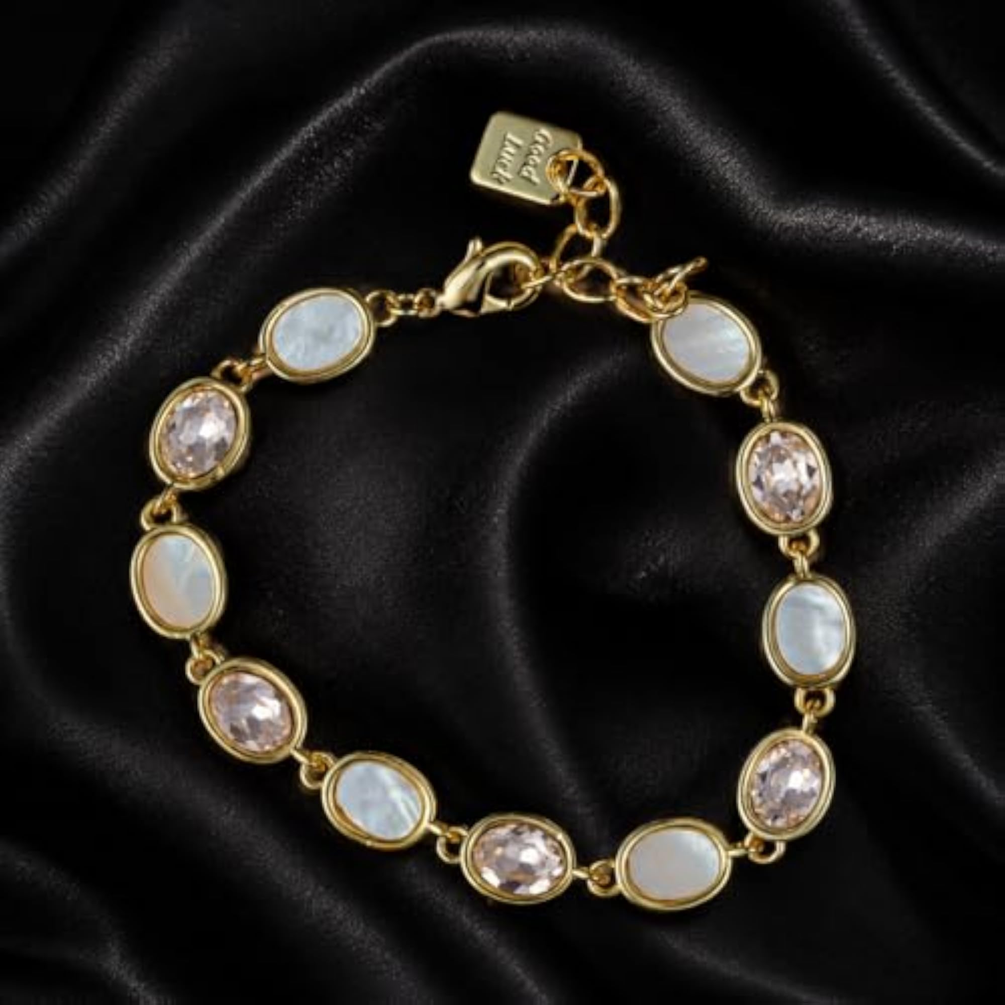 Adjustable Opal Pink Gemstone Bracelet for Women