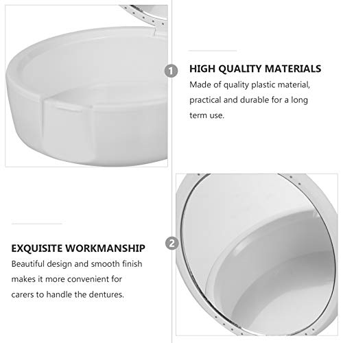 Caixa de dentadura ExCEART com estojo de armazenamento de dentes falsos espelhados, caixa para denta