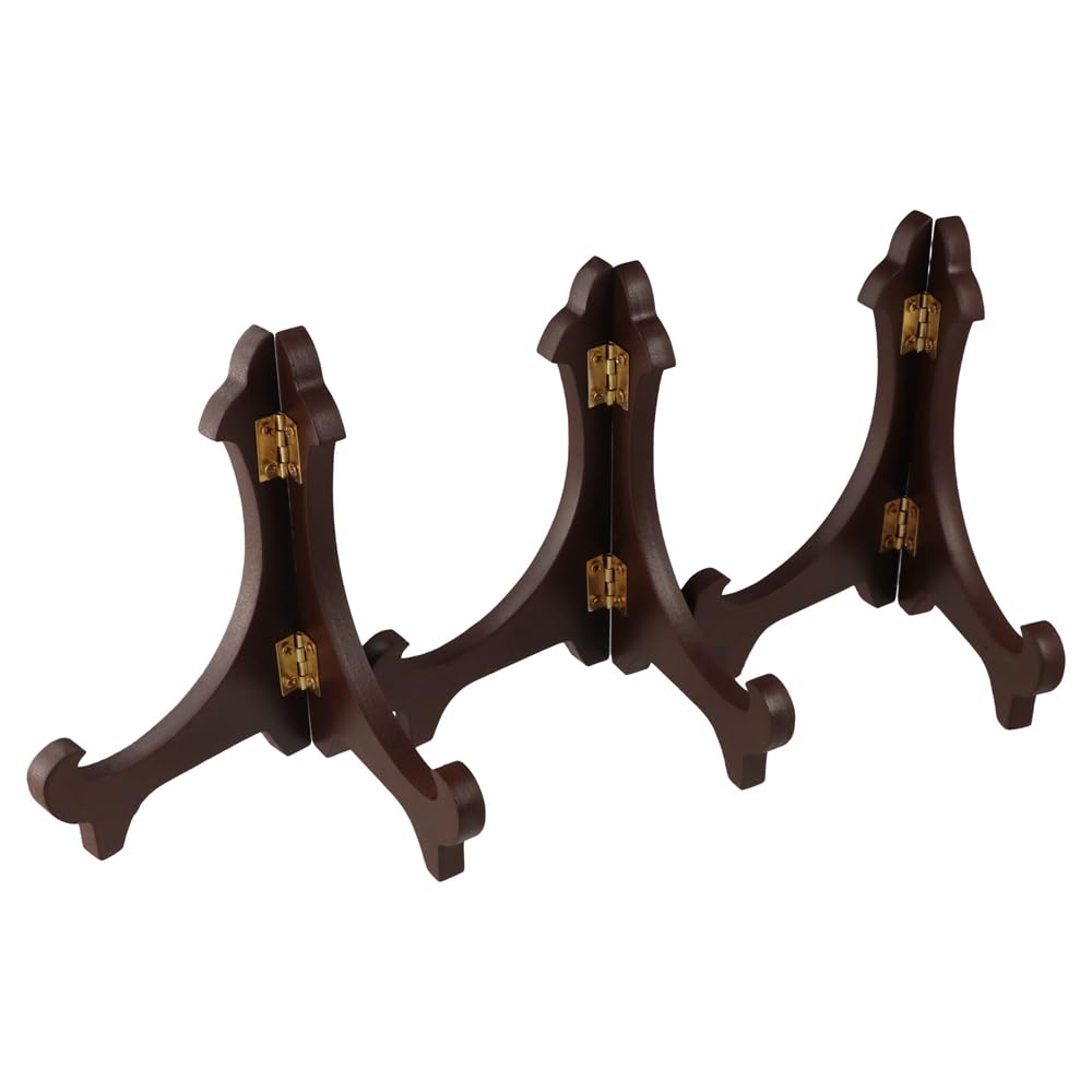 zaoalife Wooden Foldable Storage Holder Tea Cake Display Stand Multifunction Universal End Display Stand for Decor Plate Rack