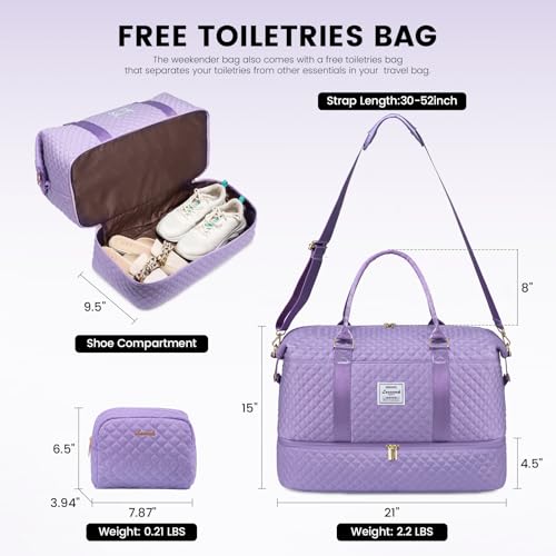 image for LOVEVOOK Travel Duffle Bag,Weekender Bags for Women with Shoe Compartm