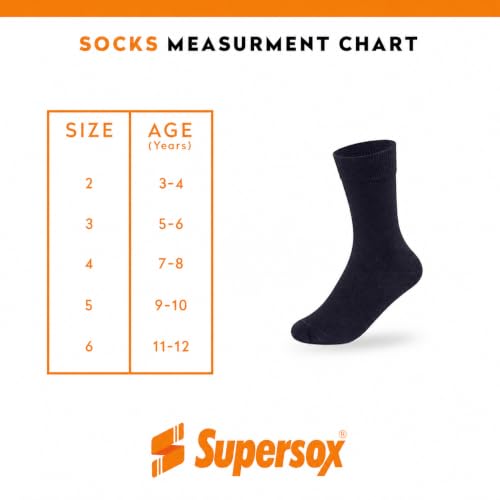 Image of Supersox Bamboo Regular School Uniform Socks for Kids | Sustainable Bamboo Fabric | Breathable, Moisture Absorbent & Odour Resistant | Extra Durable Welt for All-Day Comfort | Pack of 3