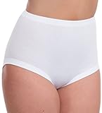 3 Pairs Womens Pure Cotton Interlock Cuff Leg Briefs OS White