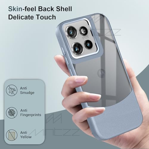Image of MINTZZ Moto Edge 50 Back Cover, Leather Design, Protective Cover with Camera Lens Protection, Premium Grip & Slim Fit Durable, Edge 50 Case (Gray, Moto Edge 50)