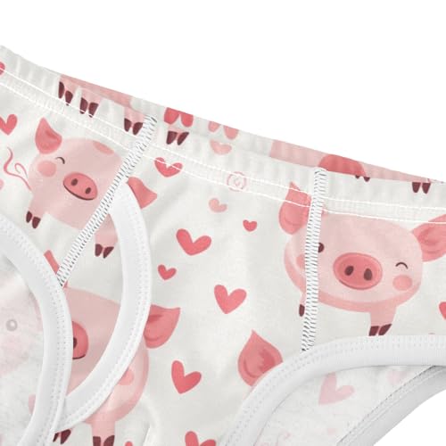 Wusikd Cute Pink Pig Boys' Underwear Cotton Hearts Boys Briefs Soft Toddler Underwear 2T4