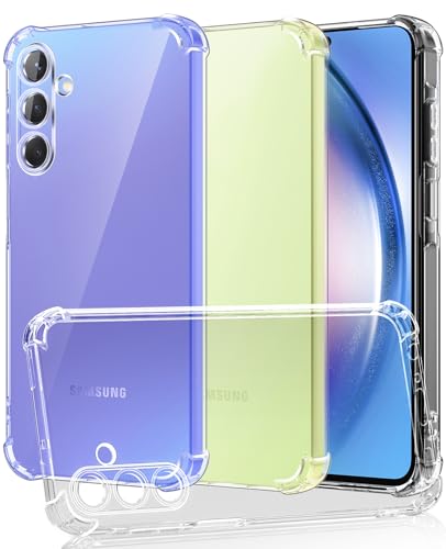 Image of Plain Flexible Bumper Exclusive Transparent Shockproof Silicone Protective Back Cover for Samsung Galaxy A35 - Transparent