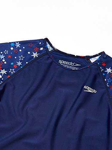 Image of Speedo Girls' Uv Swim Shirt Short Sleeve Printed Rashguard