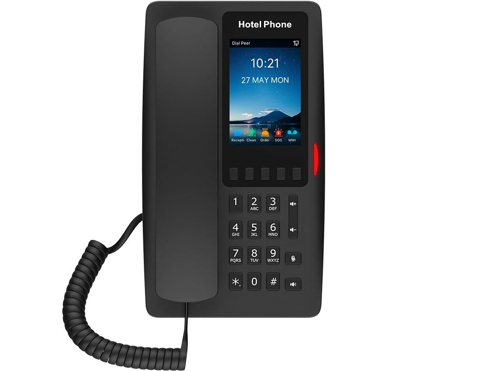 Fanvil H6W, Telefono IP WiFi per Hotel con Display LCD, Tastiera Numerica, Nero