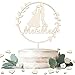 Cake Topper Hochzeit Holz Tortendeko Mr Mrs Torten Topper mit 50 Pcs Konfetti Herzen Streudeko Tischdeko Tortendeckel für Hochzeit Jubiläum Verlobung Antrag (Bunt-B)