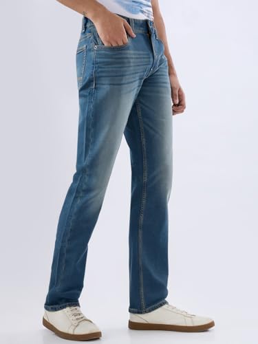 Image of Spykar Men's Ricardo Straight Fit Mid Rise Casual Jeans