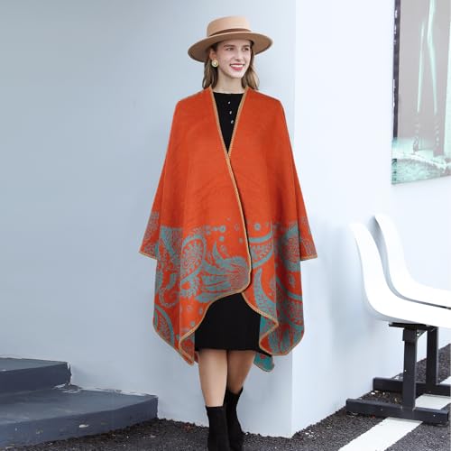 Shawl Wraps for Women, Pashmina Scarf Blanket Cape Winter Warm, Front Open Poncho for Spring Fall2