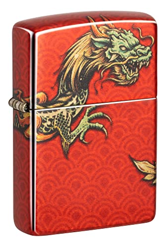 Zippo Windproof Lighter, Zippo Dragon Design, 540°, Colour Image, Refillable, Reusable, Windproof Design