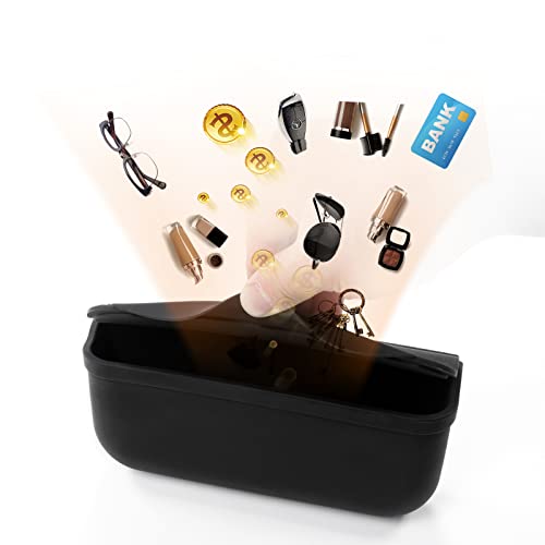 Sojoy Car Sunglasses Case for Tesla Model 3/Y,Storage Organizer Box for Keys Cards,Silicone Sunglasses Holder,Tesla Accessories(Black)