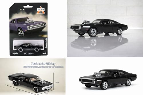 Image of 1:64 Scale Diecast Metal Muscle Car | Alloy Body Mini Collectible Cars with Smooth Wheels | Realistic Display Model & Racing Toy for Kids, Adults & Collectors (Muscle Car 1:64 Scale - Black)