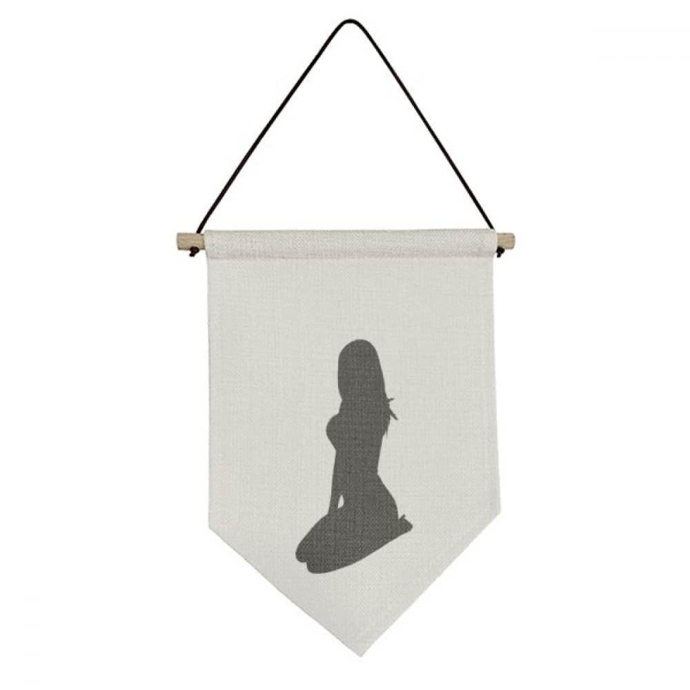 Drapeau en toile femme agenouillée esthétique silhouette artistique