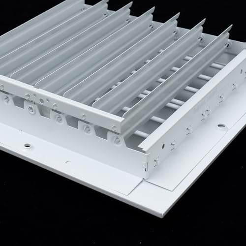 Fits 10x10 Duct Opening Aluminum 2-Way Adjustable Air Supply Grille by Handua | Curved Blade Register Vent Cover for Sidewall & Ceiling | White | Outer Size: 11.75" X 11.75" by Handua - Used condition - Image 5