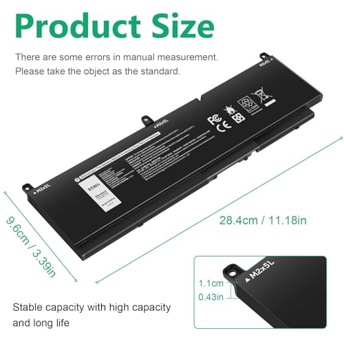 Image of ASUNCELL PKWVM 95Wh Battery Replacement for Dell Precision 7550 7750 7560 7760 / P44E P93F P44E001 P44E002 P93F001 P93F002 Series Laptop C903V 0C903V 0CR72X CR72X 068N03 0447VR 68ND3 453-BBCQ 11.4V