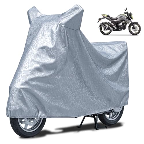 Image of FABTEC Waterproof Bike Body Cover Compatible with Suzuki Gixxer, A3 (Silver)