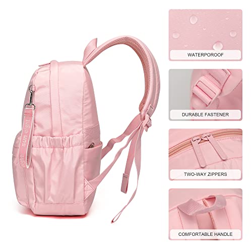 Reqinqin Backpack For Girls Backpack Pink Waterproof Large Space School Backpack Suitable For Age For Over 6 Years Old Kids Elementary Bookbag Lightweight Travel Toddler Backpack（Pink ） #TOP3