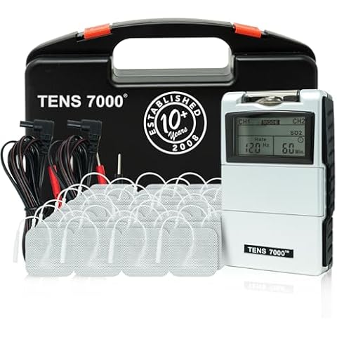 TENS 7000 Digital TENS Unit with Accessories and 48 Electrode Pads - TENS Unit Muscle Stimulator for Back Pain Relief, General Pain Relief, Neck Pain, Sciatica Pain Relief, Nerve Pain Relief Cover