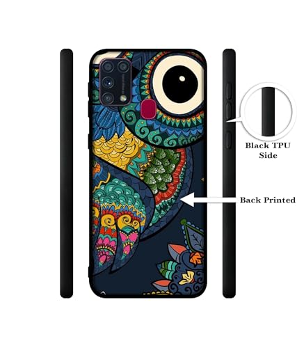 Image of Owl Illustration Design Premium 2D Printed Metal Back Case Cover for Samsung Galaxy M31 Prime / M31 / F41