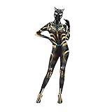 Leezeshaw Disfraz de superhéroe de pantera negra para niñas, unisex, para adultos y niños, licra y elastano, Zentai, disfraz de pantera negra para Halloween (190 cm)