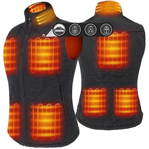ARRIS Women`s Heated Vest, Size Adjustable 7.4V Electric Warm Vest with Battery Pack Black… Cover