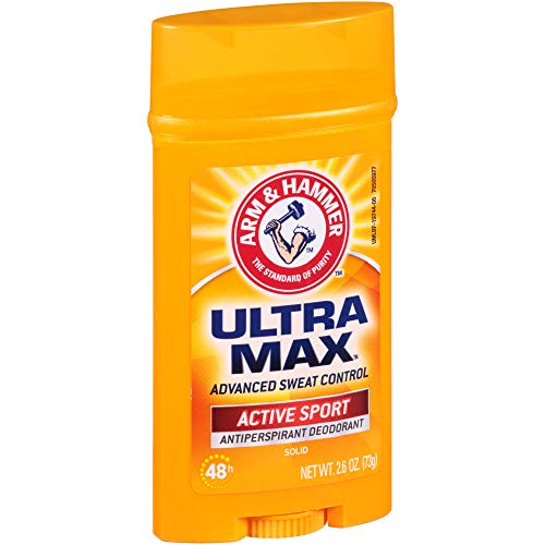 Arm & Hammer Ultramax Active Sport Anti-Transpirant Deostick, breit, 24 Stunden sauber, 79 g, 6 Stück