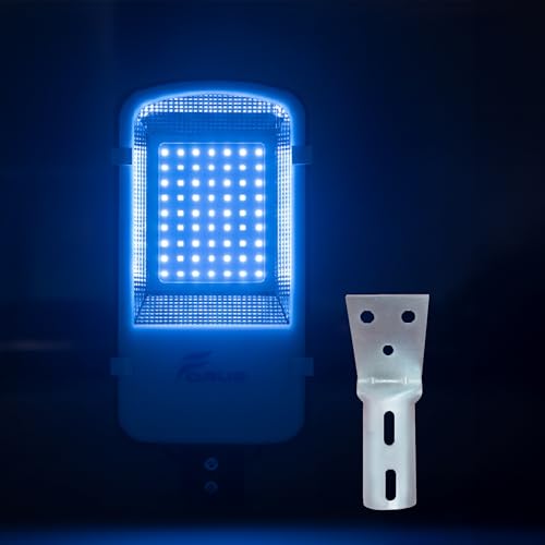 Image of Forus 50W LED Street Light with Clamp, IP66 Waterproof Outdoor LED Street Light, High Lumen 6000lm Blue, Aluminium Body for Road, Parking Lot, Garden & Industrial Outdoor Lighting (1 Pc)