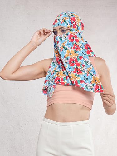 Image of Multipurpose Mask Cum Scarf for Women Cotton I Face Cover for Women I Sun Protection and Summer Wear Scarf