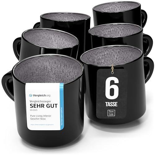 Steingut kleine Kaffeetassen 6 Pers. Ibiza Hochwertiges Mediterranes...