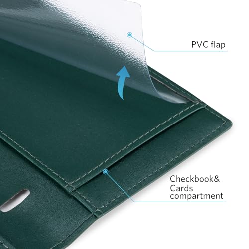 Image of CoBak Checkbook Cover for Women & Men - PU Leather Case with RFID Blocking | Classic Design Check Book Holder for Personal and Business