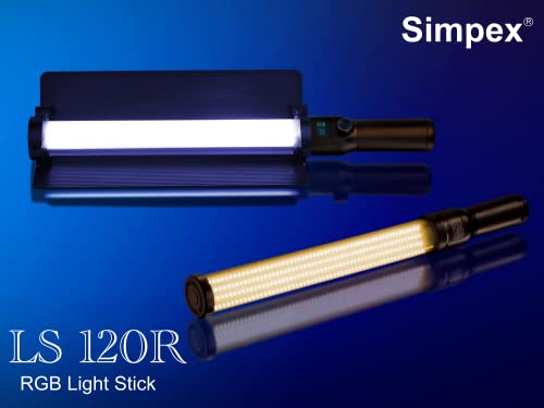 Image of Simpex LS120R RGB Light Stick, Portable Handheld Stick with in Built Battery and Creative Music Mode for Professional Filming