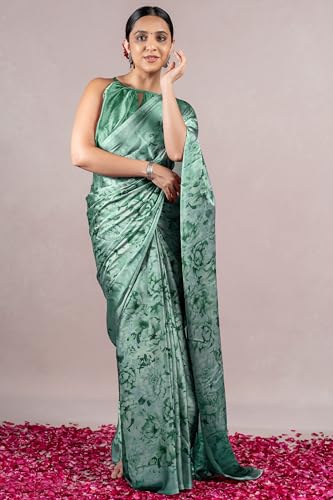 Image of MIRCHI FASHION Saree for Woman Chiffon Floral Printed | Lightweight All-Day Comfortable Women's Sari with Unstitched Blouse Piece (Available in 30 Colors)