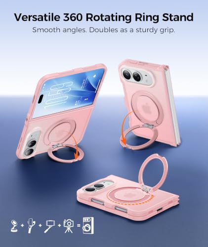 Image of FNTCASE for Phone Ultra /Phone fold Case with 360 Spin Magnetic Stand Pink