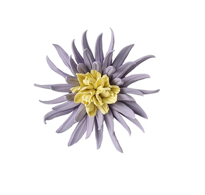 Butterfly flower, 4.72" Ceramic Flower Wall Art, Artificial 3D Plant，Handmade 3D Wall Art Hanging Sculpture， Porcelain Flower Wall Décor for Home，Hallway，Living Room，Bedroom，Kitchen，Office (Purple)