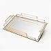 Produktbild LERDBT Schmucktabletts Metall Rectangle Dekorative Couchtisch Parfüm Wohnzimmer Küche Serviertablett Schönes modernes Elegantes Gold für Hochzeit und Hause Dekoration (Color : Gold, Size : 35x20x6cm)