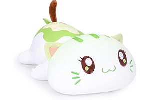AIXINI Cute Avocado Cat Plush Pillow 13.7" Kawaii Kitten Stuffed Animal