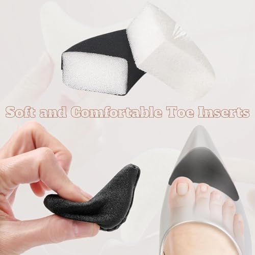 Image of Shoe Filler, Shoe Toe Inserts, Soft Sponge Toe Fillers for Shoes, 2 Pairs | Shoe Fillers for too Big Shoes, Pointed Toe Shoe Filler, Front Shoe Cushion, Toe Inserts for Heels, Boots, Sneakers