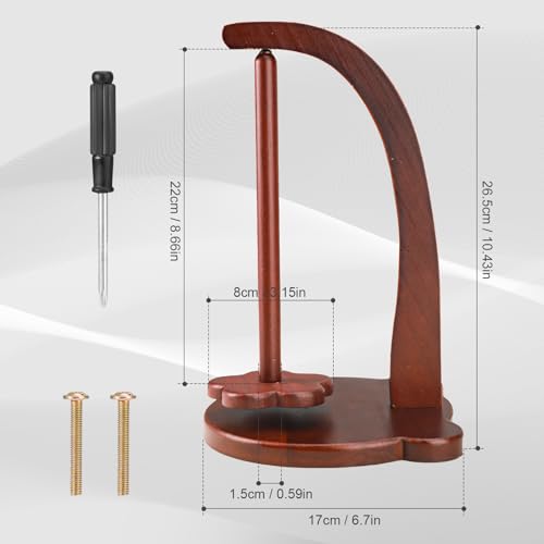 Image of Yarn Holder for Crocheting, Magnetic Pendulum Crochet Spinning Yarn Ball Holder Wooden Yarn Spool Rack Bear Shape Disk Yarn Spinner DIY Crafts Gift Accessories for Knitting Lovers (Retro Color)