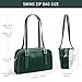 KALIDI Women’s Swing Zip Leather Shoulder Bag,Green
