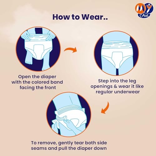 Image of Premium Unisex Pant Style Adult Diapers With Wetness Indicator, Elastic-Waist, Fast Absorption, Leakproof, Odour Lock & Anti-Bacterial | Large Size | 20 Count (Pack of 2)