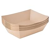 Paper Food Trays 2 1/2 LB, Kraft Paper, Compostable, Great for Picnics, Carnivals, Nachos, Fries (250 Trays) - Econoly (Brown, 2 1/2 LB)