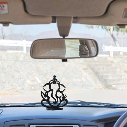 Image of Acrylic Car Dashboard God Idol - Elegant God Idols for Car Dashboard,Decorative God Statues for Vehicle Interior,Divine Presence Figurines,Enhancing Spiritual Ambience - Ganeshji,15 cm,10 cm