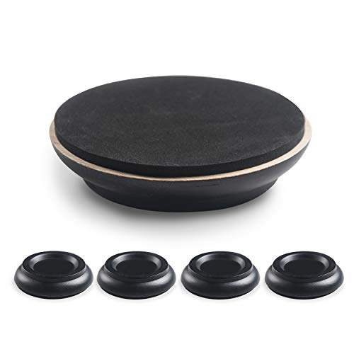 Hardwood Black Piano Caster Cups with EVA Foam Piano Pad for Hardwood Floor Set of 4