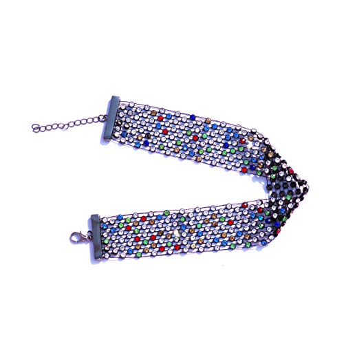 My Lady Colorful Multi Colour Rhinestone Imitation Diamond Choker Necklace Christmas Birthday Gifts for Women