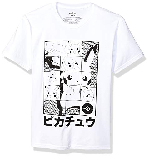 Pokemon men's pokémon pikachu japanese puzzle power t-shirt, whi…