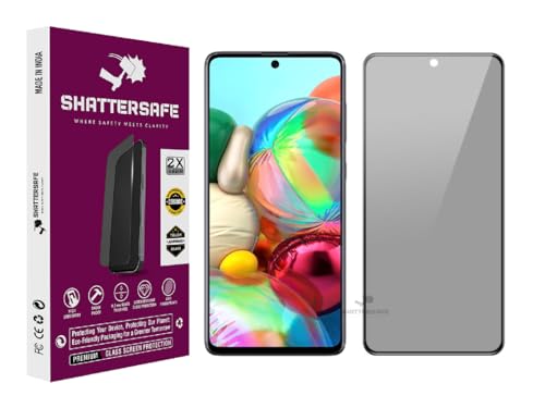 Image of Anti-Spy Privacy Tempered Glass Compatible For Samsung Galaxy A71 / A72 / A72 5G / A73 5G / A80 [Pack of 1]. Anti-Scratch, Edge-to-Edge Protection With Easy Installation Kit.