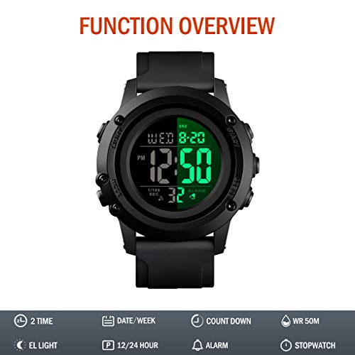 Cke Men's Digital Sports Watch Large Face Waterproof Wrist Watches For Men With Stopwatch Alarm Led Back Light #TOP3